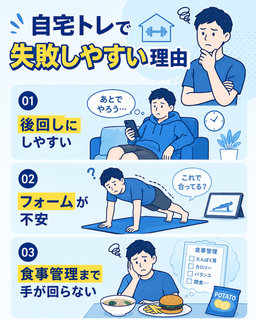 自宅トレーニングが続かない理由