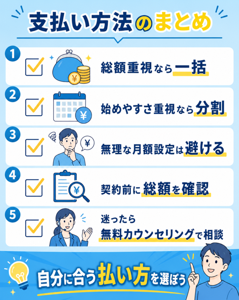 ライザップの一括払いと分割払いのまとめ
