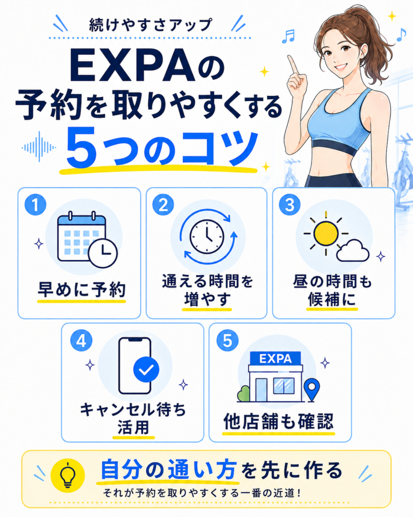 EXPAの予約を取りやすくする5つのコツ