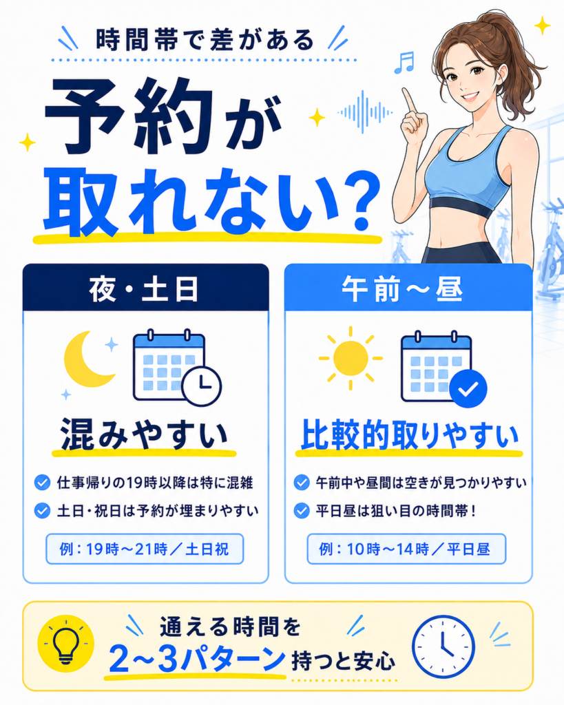 EXPAの予約が取りやすい時間帯