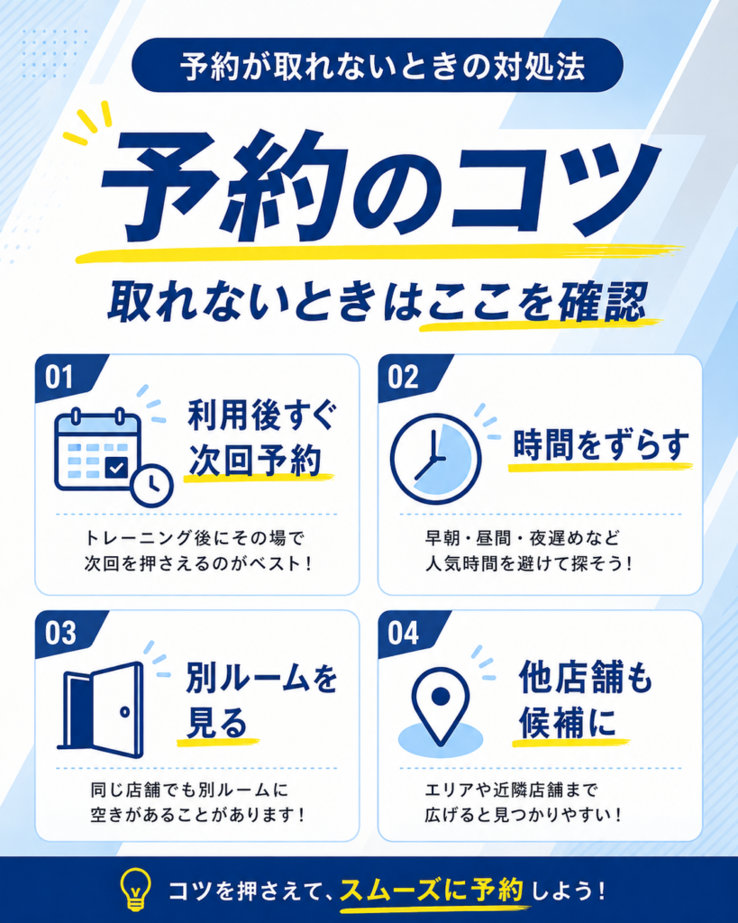 ハコジムで予約が取れないときの対処法