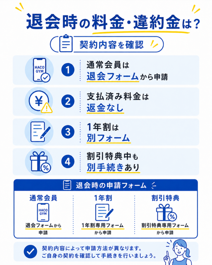 ハコジム退会時の料金と違約金