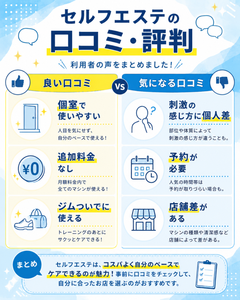 チョコザップのセルフエステの口コミと評判