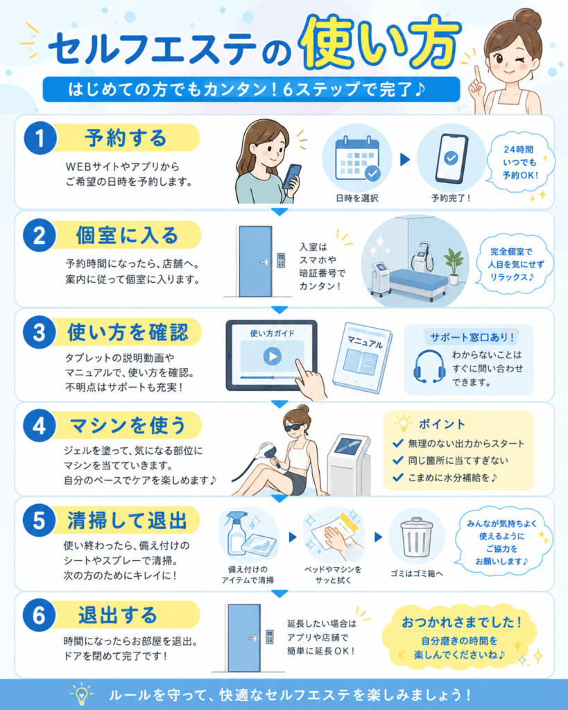チョコザップのセルフエステの使い方